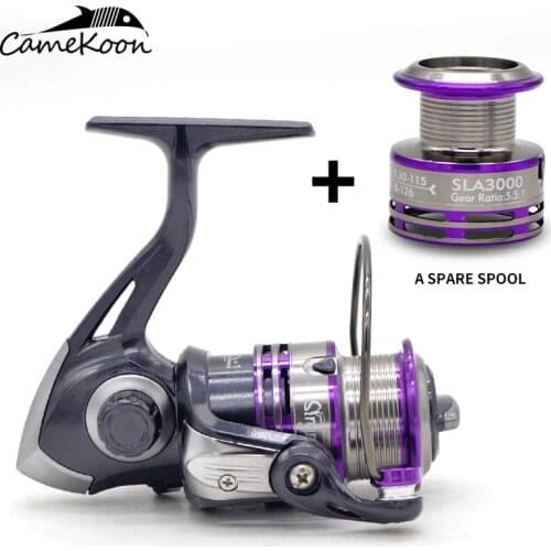 CAMEKOON Fishing Reel 11+1 Ball Bearings 5.5:1 Gear Ratio Ultra Smooth Spinning Fishing Reel with Free Spare Aluminum Spool