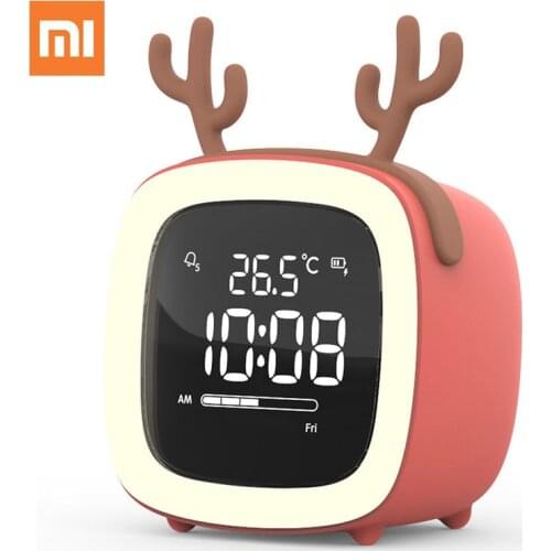 Xiaomi Cut Digital Alarm Clock Cartoon Night Light Bedside Desk Alarm Clock Rechargeable Battery Christmas Gift For Kids Child