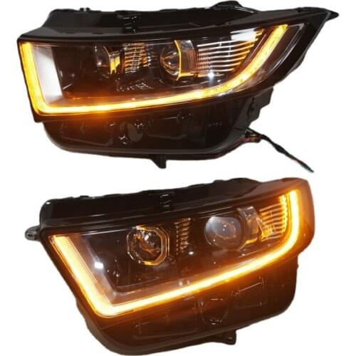 For FORD Edge LED Head Light 2015-2016 year Black housing with moving LED turning light