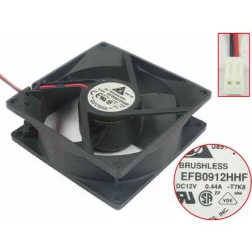 Delta Electronics EFB0912HHF T7K8 DC 12V 0.44A 90x90x32mm 2 wire Server Cooling Fan
