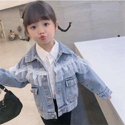 Princess Jean Spring Autumn Coat Outerwear Top Children Clothes School Kids Costume Teenage Girl Clothing High Quality
