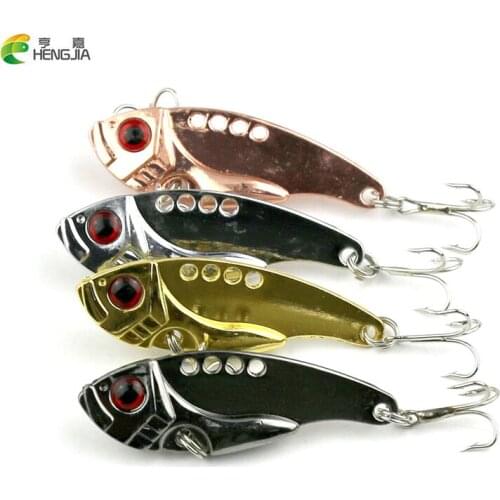 HENGJIA 4Pcs Metal VIB Lures 5.5cm 11g Vibration Spoon Lure Fishing Lure Bass VIB bait artificial bait cicada lure vib bait
