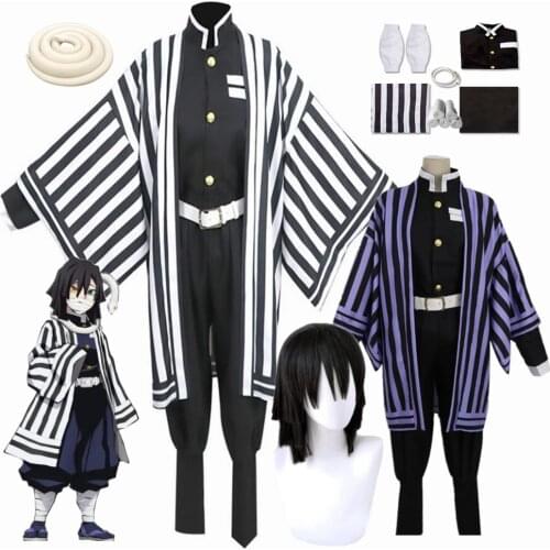 Anime Demon Slayer Kimetsu No Yaiba Iguro Obanai Cosplay Costume Halloween Party White Snake Props