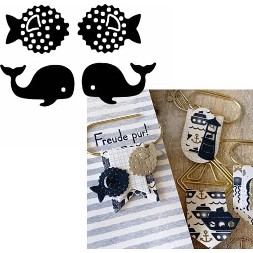 Tiny Couple Fish&Whale Metal Cutting Dies Fish&Whale Animal Die Cuts For Card Making DIY Album Decoration New 2019 Crafts Cards