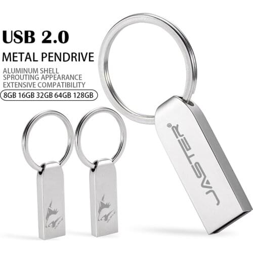 Mini Metal USB 2.0 Flash Drive 4GB 8GB 16GB 32GB 64GB 128GB Waterproof Pen Drives Gifts Key Chain Memory Stick Custom U Disk