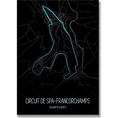 Monaco Circuit Map minimalist F1poster