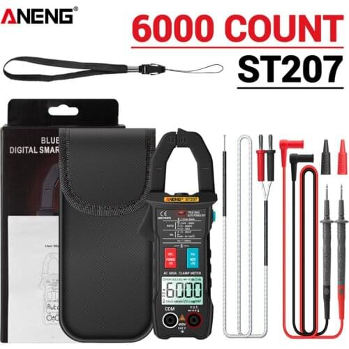 ANENG ST207 Digital Bluetooth Multimeter Clamp Meter 6000 Count True RMS DC/AC Voltage Tester AC Current Hz Capacitance Ohm