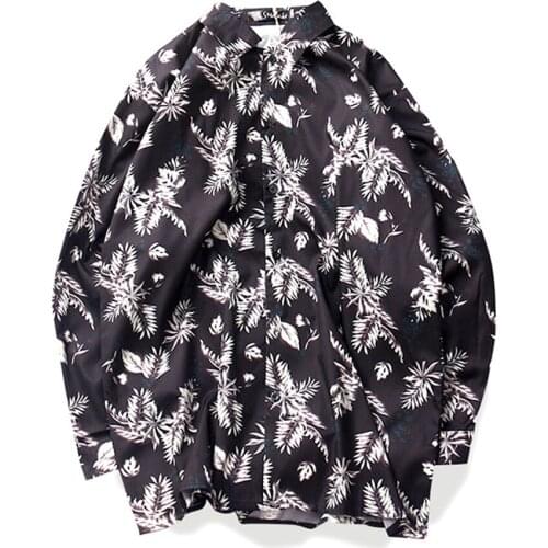 2020 new spring and autumn trend printing long sleeve shirt Japanese retro loose Floral Shirt Mens personalized shirt