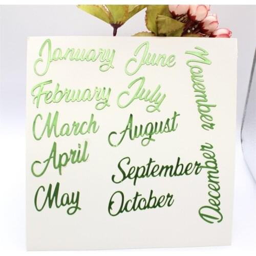 ZFPARTY 12Months Set Metal Cutting Dies Stencils for DIY Scrapbooking/photo album Decorative Embossing Paper Cards