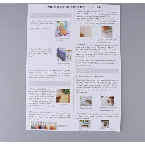 Windowsill Stamped Cross Stitch Kits 14CT Cloth for Beginners DIY Needlework