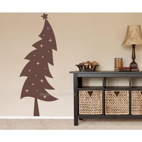 Christmas Tree Wall Decals DIY Window Stickers PVC Waterproof Wall Wallpaper Christmas Decor For Home Kids Living Room LL2186