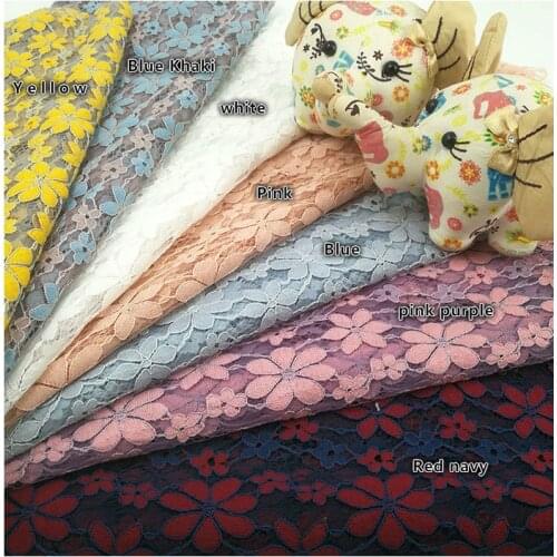 Nylon and cotton two-color small flower lace Mesh fabric Wedding dress car bone lace Accessories