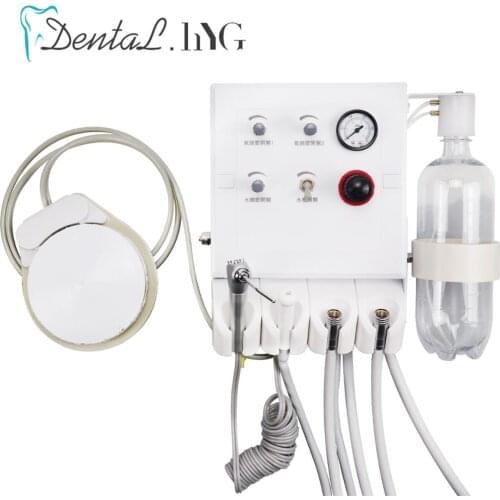 New Dental Portable Turbine Unit with Weak Suction Dental Lab Equipment Air Unit with 2 Spare Handpiece Tubes Teeth Whitening