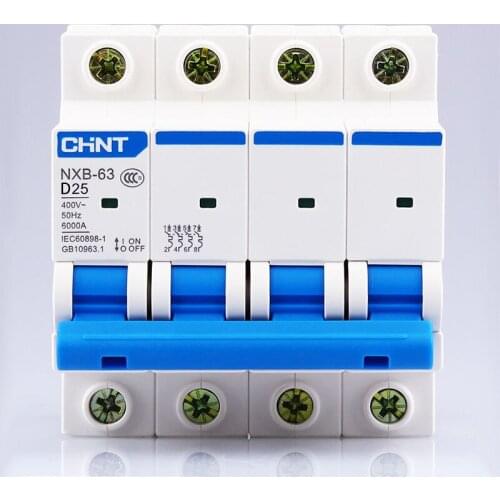 NXB-63 4P air switch AC 230/400V type D breaker D6 10 16 20 25 32 40 50 63A overload protector Domestic outfit