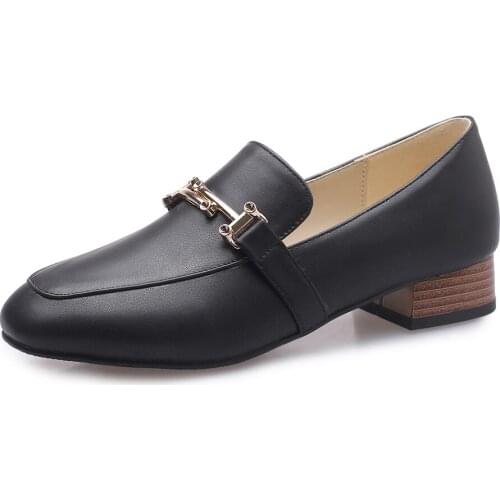 Early spring of 2019 the new low heel side with 40 square shallow mouth is natural leisure shoes yards - 43