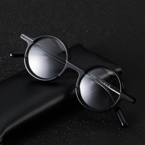 Rockjoy Small Round Eyeglasses Frames Male Women Acetate Tortoise Glasses Men Nerd Spectacles for Reading Optical Myopia Lens