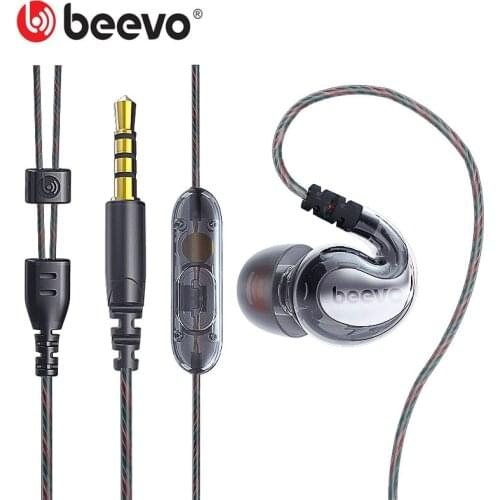 Beevo In-ear Sport Headphones TruBass Stereo HIFI Earphone Metal 3.5mm Plug Earbud Earbud with Microphone & Remote EM390