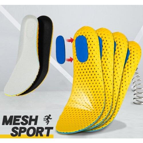 Memory Foam Insoles Sport Support Running Insert Mesh Deodorant Breathable Cushion For Feet Man Women Orthopedic Soles
