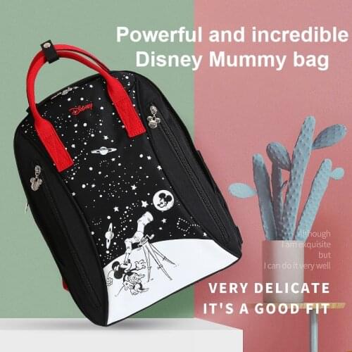 Disney Cute Waterproof Diaper Bags USB Bottle Feeding Travel Backpack Baby Bags for Mom Storage Bag Mummy Bags