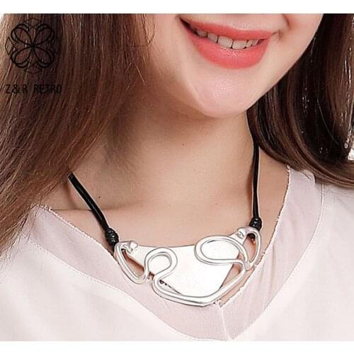 Trend Geometric Neck Choker Collar Necklace 2021 Fashion Costume Body Jewelry for Women Vintage Suspension Pendant Unusual Thing