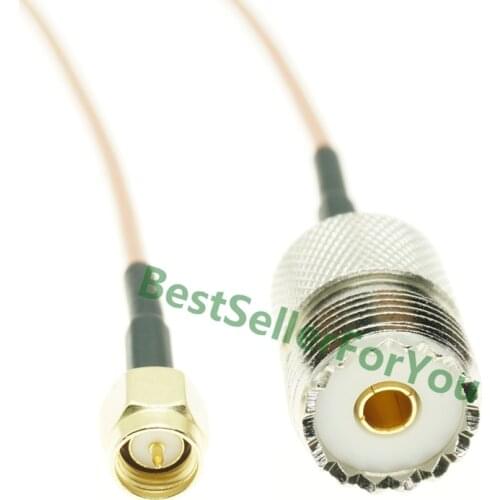 UHF SO239 Female PL259 To SMA Male Plug Crimp RG316 Cable Jumper Pigtail