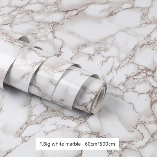5M Waterproof Marble Self Adhesive Wallpaper Vinyl Film Wall Stickers Bathroom Kitchen Cupboard Room Decoration Sticky Wallpaper