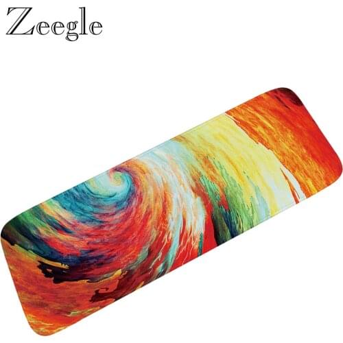 Zeegle Long Floor Door Mat Water Absorbent Carpet Doormat Printed Hallway Mat Cartoon Doormat for Entrance Door Anti-slip Rug