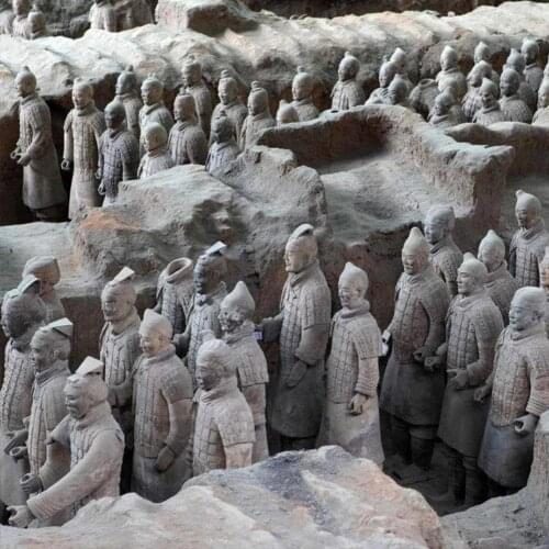 1pc Chinese Army Qin Terracotta Warriors Figurine China Antique Imitation Soldier Statue Home Decoration Clay Crafts Best Gift
