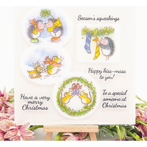 16x16cm squirrel blessing Transparent Clear Stamps Silicone Seals Roller Stamp DIY scrapbooking photo album/Card Making