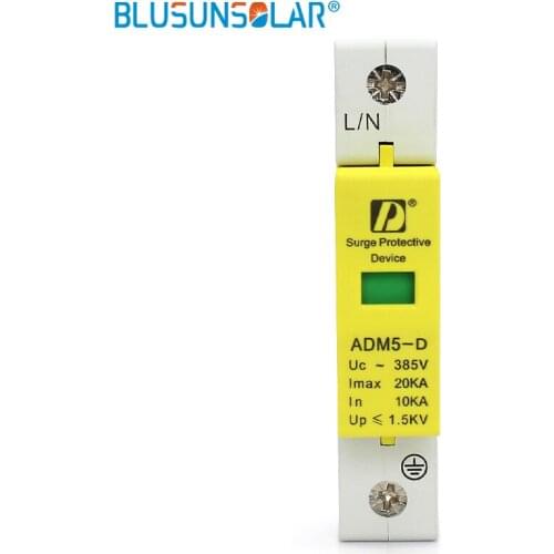 50 piece lot CE Standard AC 385V 20KA Max Current 1P Standard 35mm DIN Rail Surge Protection Device Arrester
