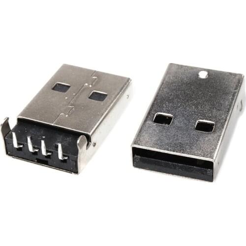 50Pcs USB Type A 4 Pin Male Right Angle DIP Connector DIY