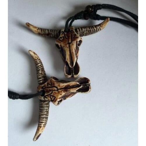 8 pcs fashion Africa Tribal Style Cow Bull Head Skull Amulet Necklace
