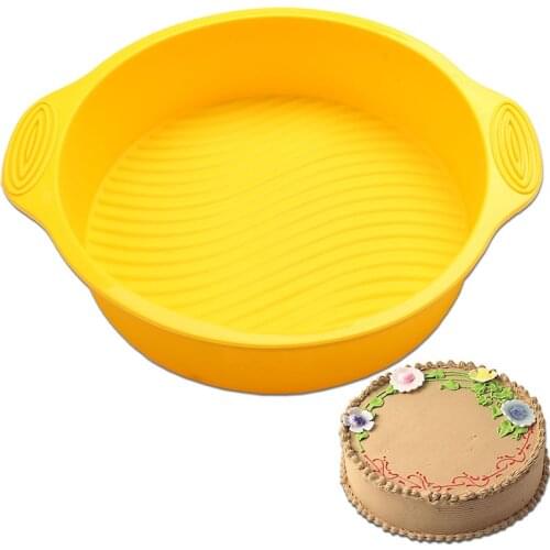 9 Inch 28.5*24.5*6.2cm 175g DlY Round Shape 3D Silicone Cake Mold Baking Tools Bakeware Maker Mold Tray Baking E874