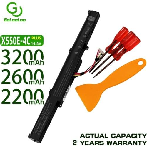 Golooloo 2200MaH X751M Battery 15V for ASUS X751L A41-X550E F450 F450E F450C X450E X450J X450 A450 A450J A450V Series