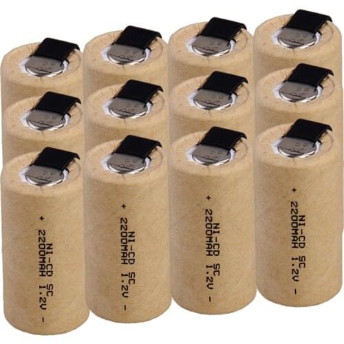 Lowest price 12 piece SC battery 1.2v batteries rechargeable 2200mAh nicd battery for power tools akkumulator