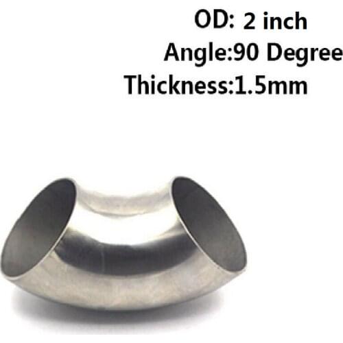 Car 201 Mandrel Exhaust Stainless Steel 316 Elbow 90 Degree Pipe Tube Bend - Silver, 2.5 inch Small Size
