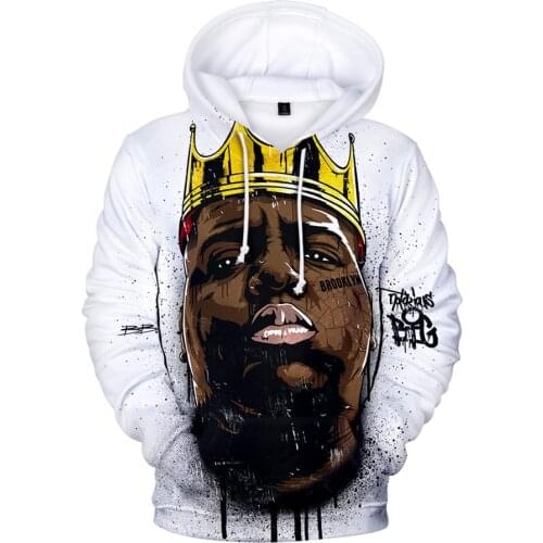 Biggie 3D Hoodies Men Notorious B.I.G. 3D Printed Long Sleeve Hoodie Sweatshirt Hip Hop Streetwear Jacket Tops Brand Clothes