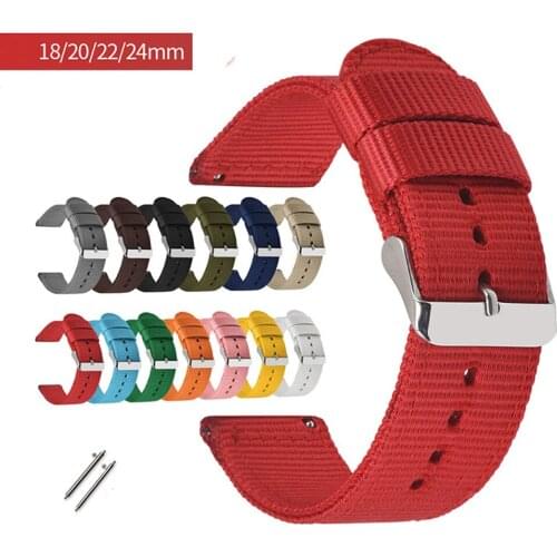 18mm 20mm 22mm Quick Release Nylon Canvas Watch Strap Smart Watch Bracelet Accessories Straps 22mm watch band