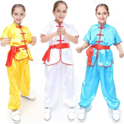 Short Sleeve Tae Kwon Do Kids Wushu Boy Chinese Traditional Clothing China Kungfu Suit Kung Fu Uniforms For Girl Costumes Kungfu