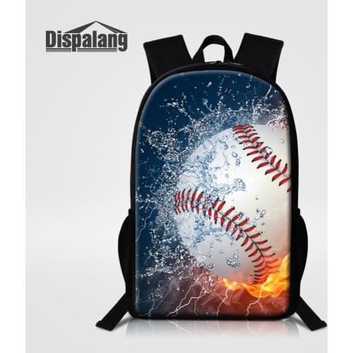 Dispalang 3D Baseball Print School Bag For Girls Boy Children Backpack Student Book Bag Kids Sports Shoulder Bag Mochila Escolar