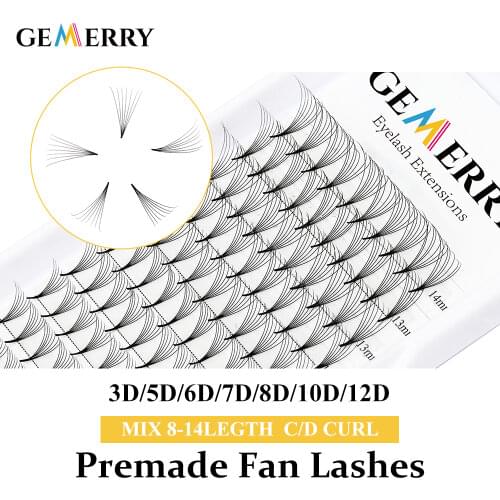 Premade Volume Fans Lashes 3D 5D Eyelash Extension Bunches Russian Fake Eyelashes Building Lash Cluster Finished Bundles Natural