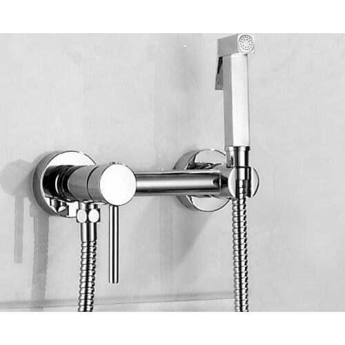 Cold and Hot Bidet Bathroom Shower Toilet Jet Cleaner Portable Bidet Shower Spray Wall Mount Faucet BD554
