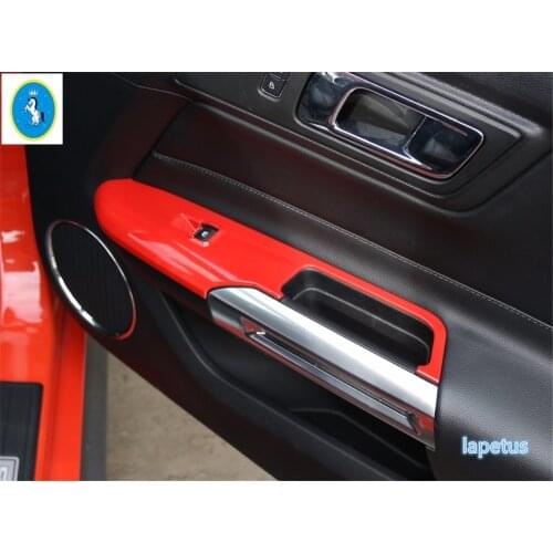 Lapetus Car Styling Inner Door Armrest Window Lift Button Trim 2 Pcs Fit For Ford Mustang 2015 2016 2017 2018 2019 ABS