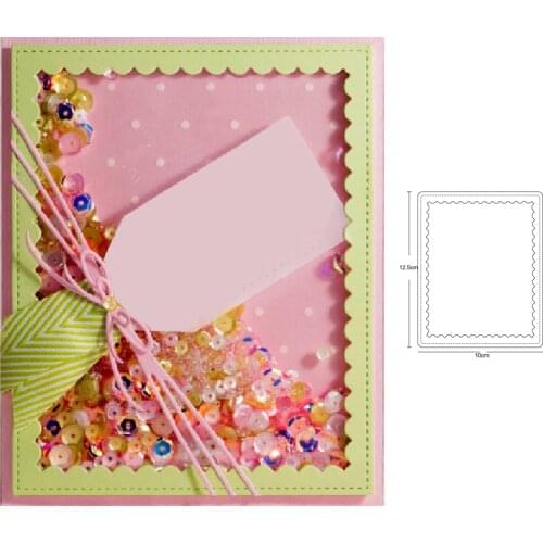 Metal Cutting Dies DIY Etched Rectangle Frame Background Dies mould Craft Paper Card Making Scrapbooking Embossing die stencils