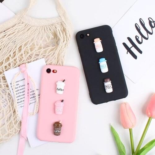 3D Cute Milk Candy Case For LG K7 K8 K10 K4 2017 K10 2018 Euro G5 G6 G7 Q6 Plus Q6A Q8 Coffee Cup Case TPU Phone Bags