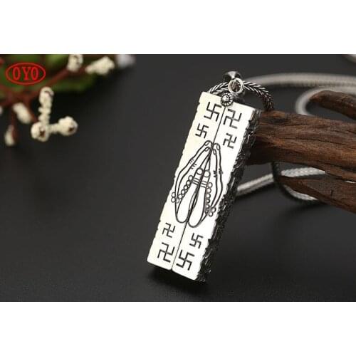S925 sterling silver sterling silver praying hands openable pendant Thai silver Nanmo Anita Buddha men and women pendant