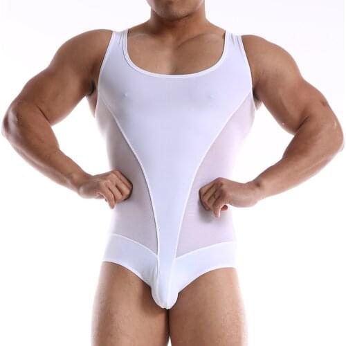 Mens Undershirts Leotard Fitness Bodybuilding Sports Gym Bodysuit Thongs Swimwear Sleeveless Wrestling Singlet Jumpsuit Corset
