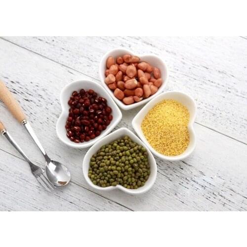 4PCS set Super Cute Heart Sharpe Ceramic Sauce Dish Mini Side Seasoning Dish Condiment Love Porcelain Small Saucer