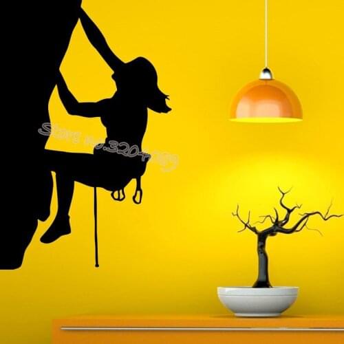 Rock Climbing Wall Sticker Climber Extreme Sport Vinyl Decal Interior Murals Home Removable Decor Living room wallpaper EB313