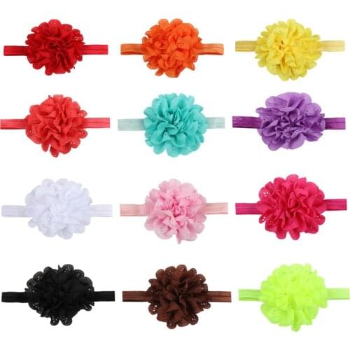 New Colorful Chiffon Flower Headband Elastic Baby Headdress for Newborn Toddler Baby Hair Band Ribbon Hair Accessories